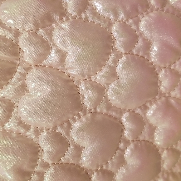 💕ROTHSCHILD Faux Fur Trimmed Quilted Heart Pram Blush Iridescent 3/6 Months NWT - Picture 8 of 11